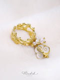 Crown Flower Adjustable Ring with White Enamel | Solid Brass Charm Ring for Everyday Wear & Gifts