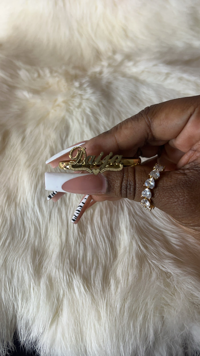 Cursive Two Finger Custom Ring