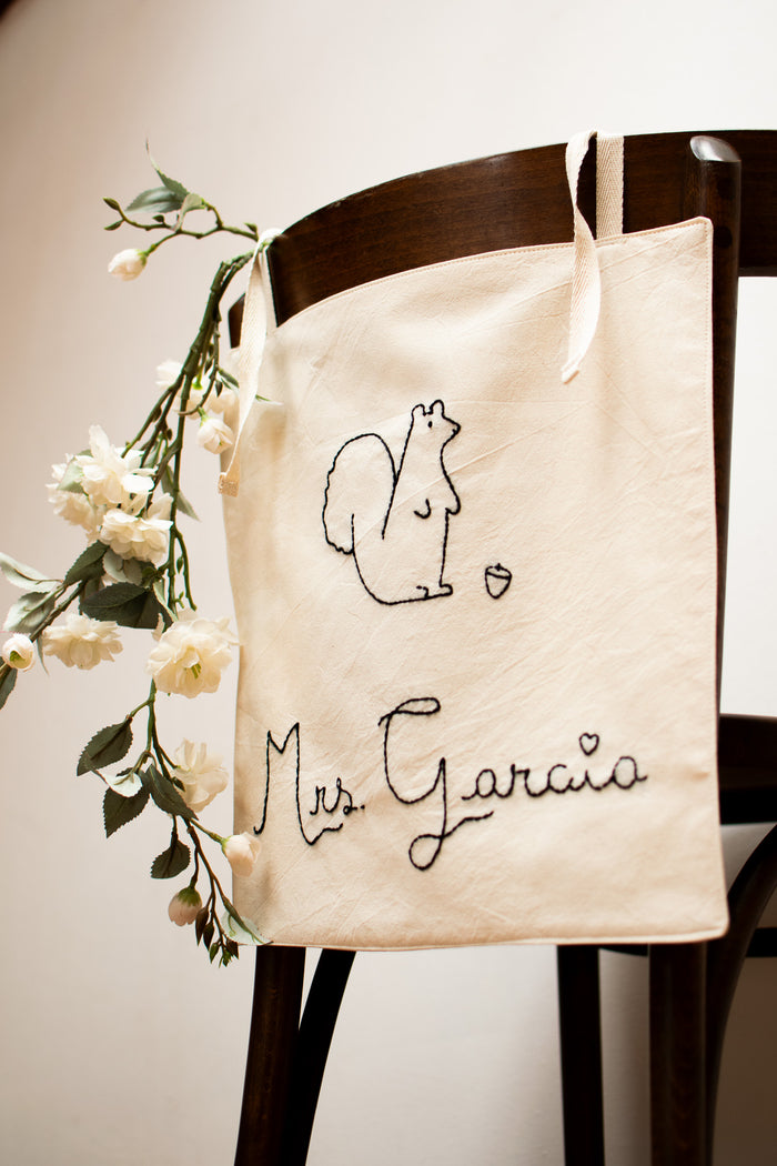 Custom Embroidered Wedding Chair Signs for Bride and Groom