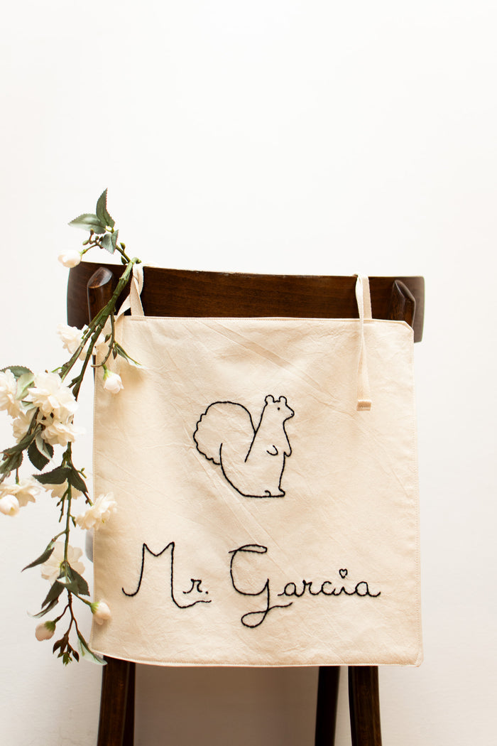 Custom Embroidered Wedding Chair Signs for Bride and Groom