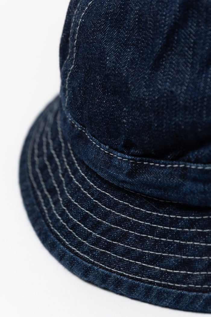 DENIM 4PANEL DAISY HAT - INDIGO