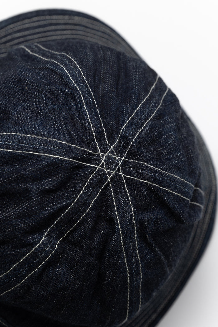 DENIM 6PANEL DAISY HAT - INDIGO