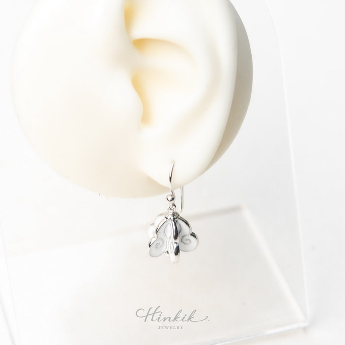 Dok Ruk (Crown Flower) Earrings (Rhodium Plated) | Hinkik Jewelry