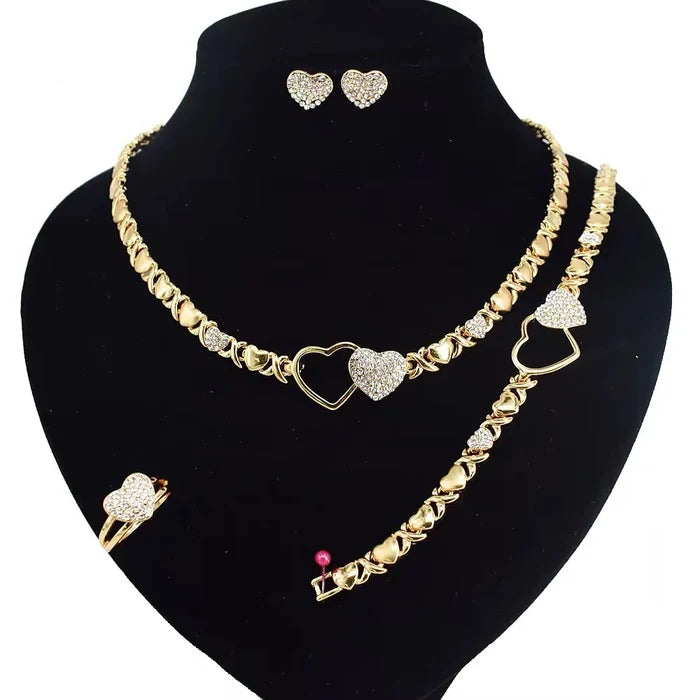 Double Heart Jewelry Set