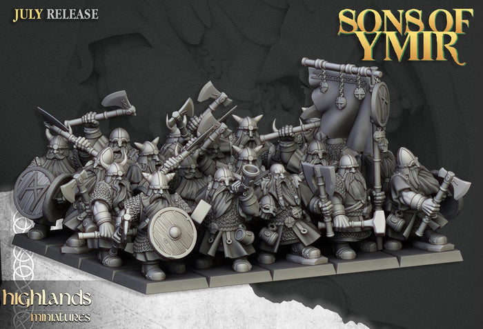 Dwarf Warriors with Shields - Highlands Miniatures