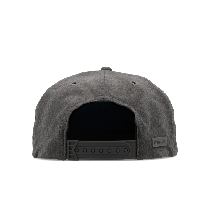 The back view of the melin Eagle Hydro  Split Crushed Fit in  Heather Charcoal