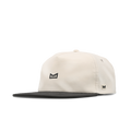 The angled view of the melin Split Crushed Fit Eagle Hydro hat in moonbeam / pirate black