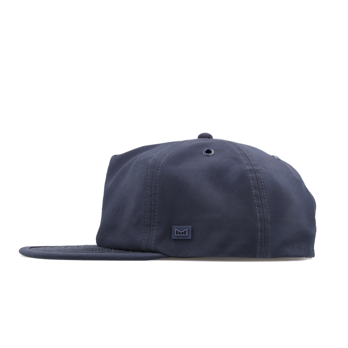 The side view of the melin Eagle Hydro  Split Crushed Fit in  Navy