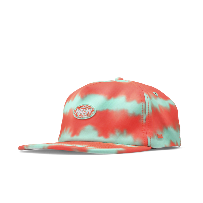 Melin Split Crushed Fit Eagle Neon Tie Dye Hydro Hat in Infrared