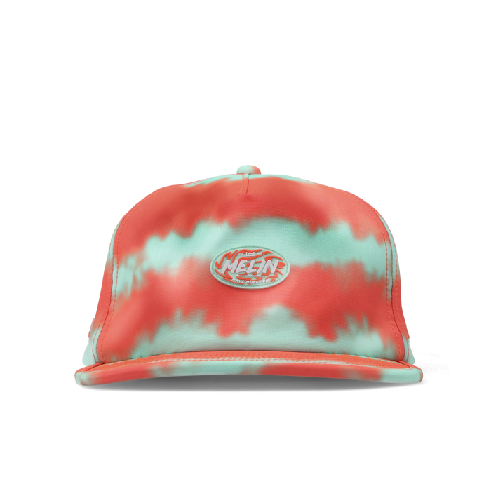 Melin Split Crushed Fit Eagle Neon Tie Dye Hydro Hat in Infrared