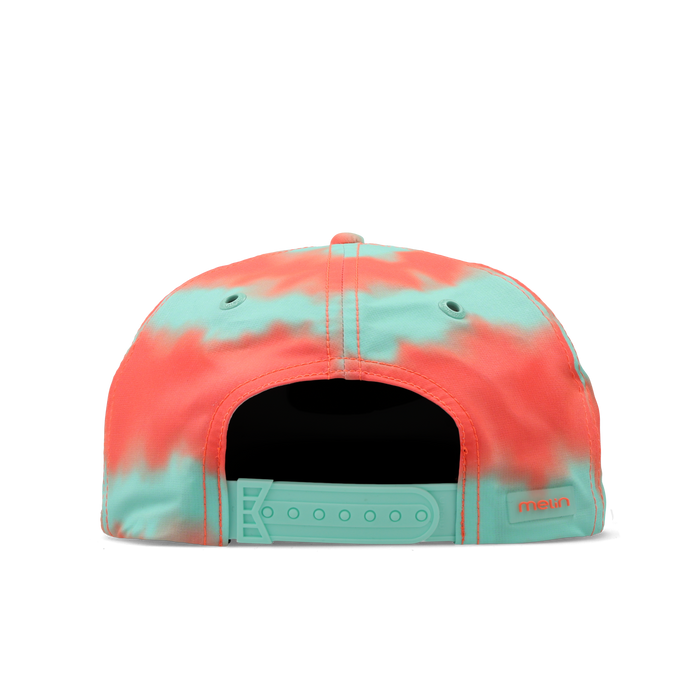 Melin Split Crushed Fit Eagle Neon Tie Dye Hydro Hat in Infrared