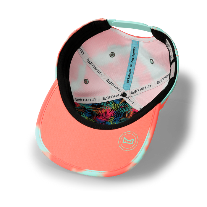 Melin Split Crushed Fit Eagle Neon Tie Dye Hydro Hat in Infrared