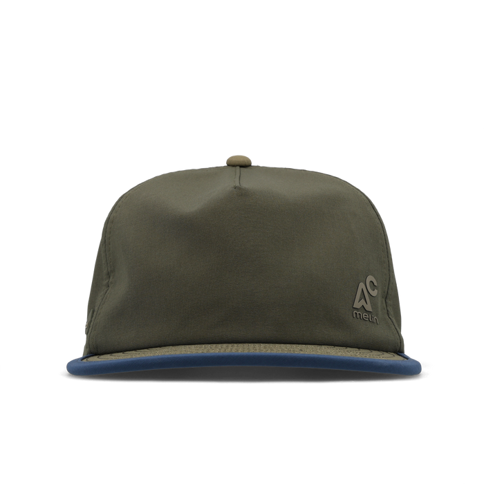 The front view of the melin Eagle Packable Hydro Split Crushed Fit in Kalamata