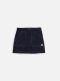 Elvy Workwear Denim Skirt - Dark Blue