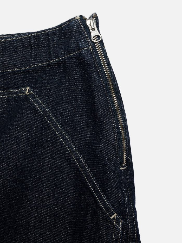 Elvy Workwear Denim Skirt - Dark Blue