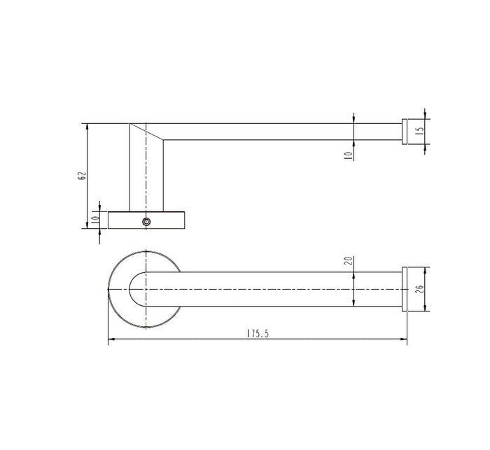 Technical Drawing: Eva Toilet Paper Holder Matte Black