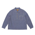 F3487 CHAMBRAY PULL OVER SHIRT - BLUE