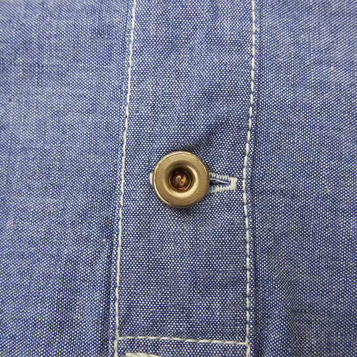 F3487 CHAMBRAY PULL OVER SHIRT - BLUE