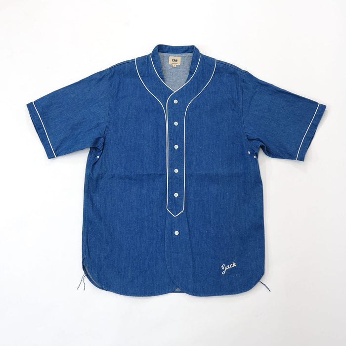 F3490 DENIM BASEBALL SHIRT - BLUE