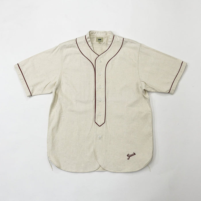 F3490 DENIM BASEBALL SHIRT - ECRU