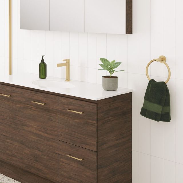Lifestyle 1, Fienza Kaya Hand Towel Ring Urban Brass 82802UB - The Blue Space