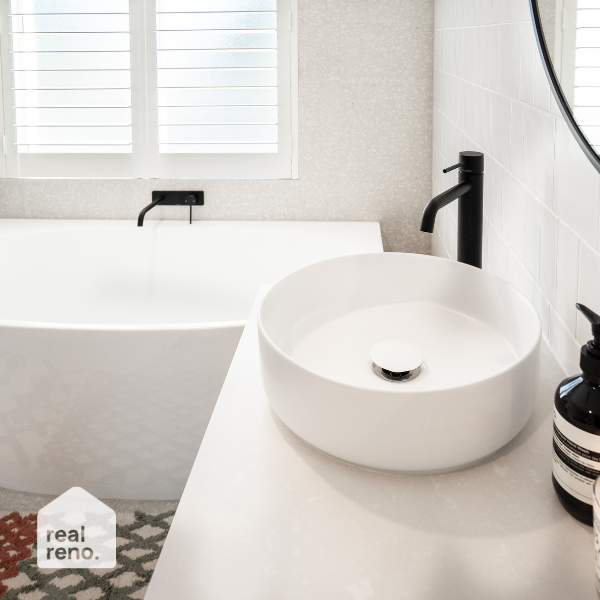 Fienza Reba Ceramic Above Counter Basin - Matte White - The Blue Space Real Reno