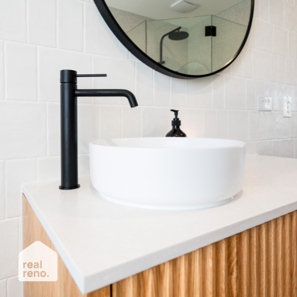 Fienza Reba Ceramic Above Counter Basin - Matte White - The Blue Space Real Reno