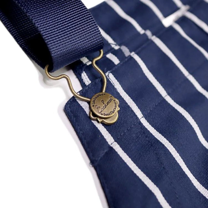 FISHERMAN'S BIB OVERALL STRIPE - NAVY