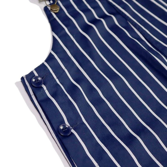FISHERMAN'S BIB OVERALL STRIPE - NAVY