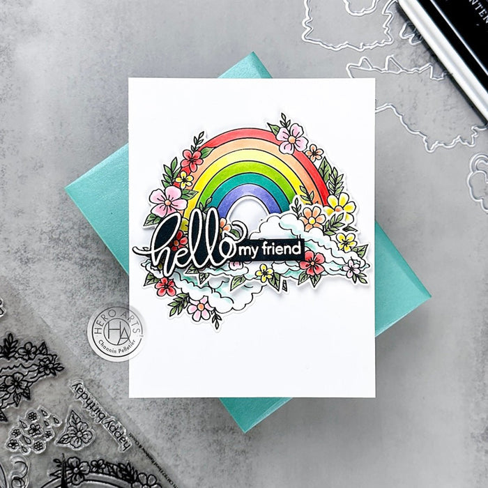 Floral Rainbow & Clouds Clear Stamp Set from the Floral Rainbow Collection