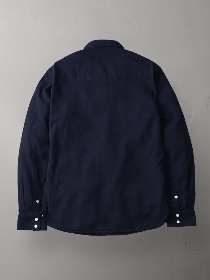 FN-SCW-002L INDIGO DOBBY WESTERN SHIRT - INDIGO