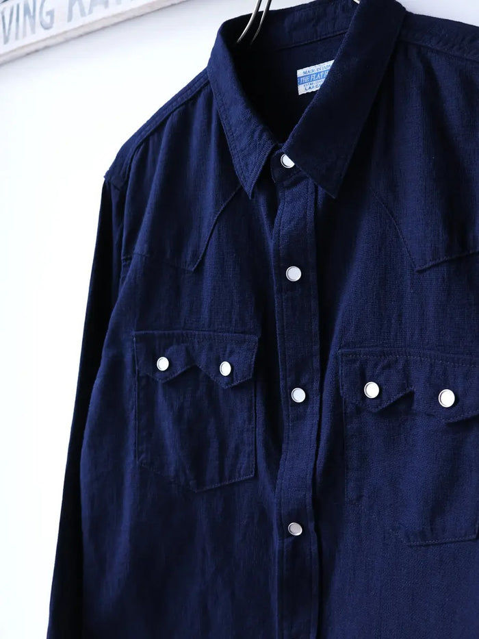 FN-SCW-002L INDIGO DOBBY WESTERN SHIRT - INDIGO
