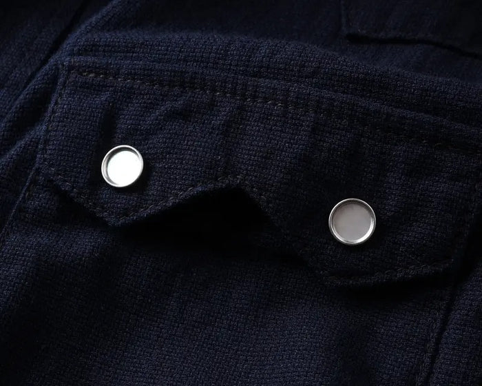 FN-SCW-002L INDIGO DOBBY WESTERN SHIRT - INDIGO