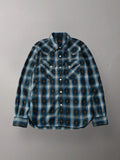 FN-SNW-004L SHIRT - NATIVE CHECK WESTERN - SAX