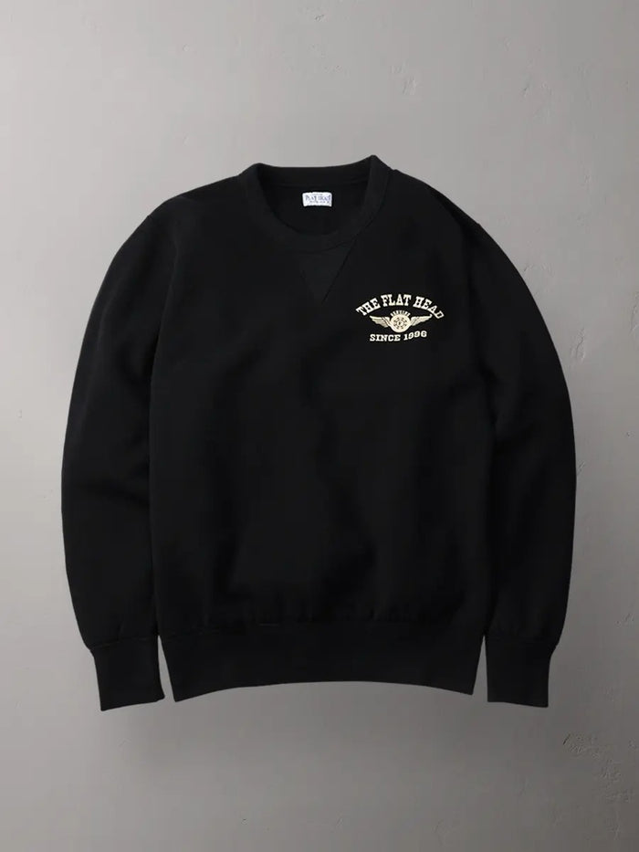 FN-SWC-101 SWEATSHIRT - FLYING WHEEL - BLACK