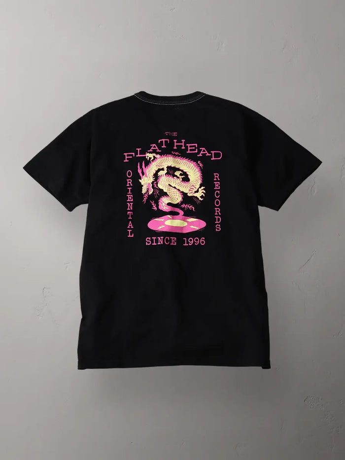 FN-THC-049 T-SHIRT - THE FLAT HEAD RECORDS - BLACK