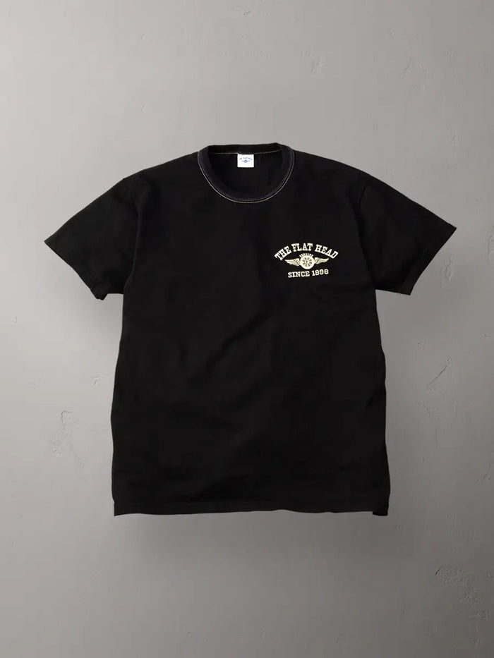 FN-THC-202 FLYING WHEEL TEE S/S - BLACK/IVORY