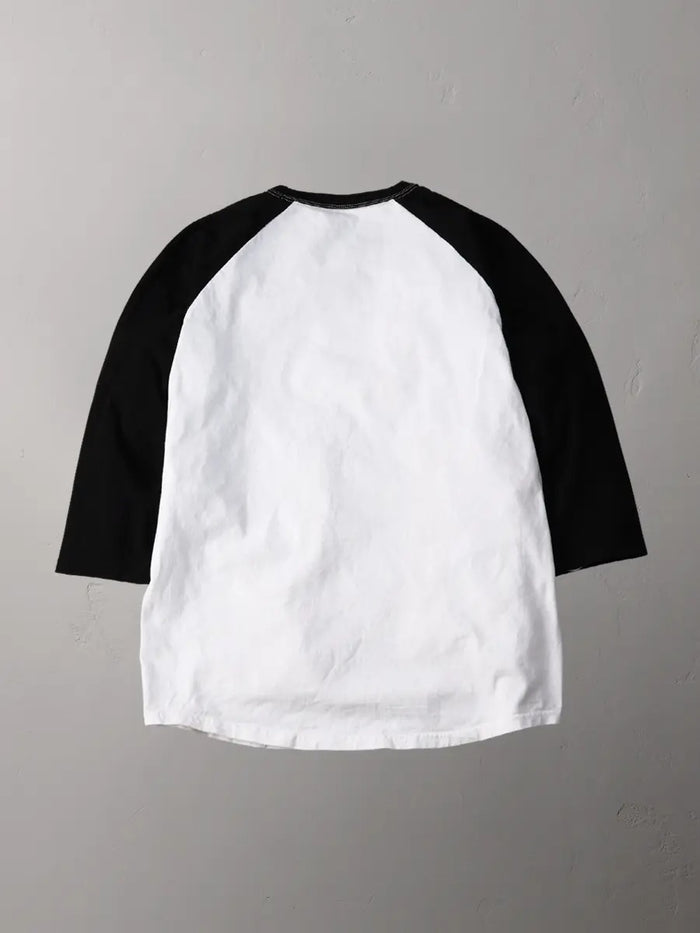 FN-TSRB-003 RAGLAN Q/S T-SHIRT - R.T.W - WHITE/BLACK