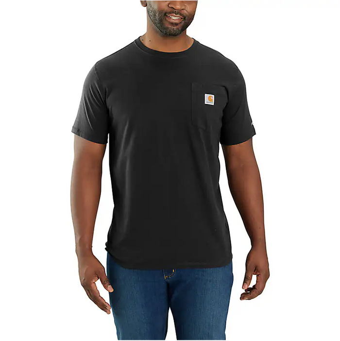 FORCE RELAXED FIT MIDWEIGHT SHORT-SLEEVE POCKET T-SHIRT - BLACK