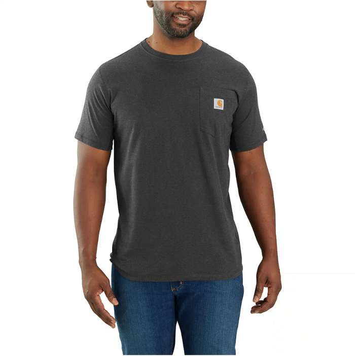 FORCE RELAXED FIT MIDWEIGHT SHORT-SLEEVE POCKET T-SHIRT - CARBON HEATHER