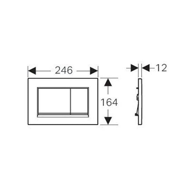 Geberit Sigma 30 Dual Flush Plate Technical Drawing - The Blue Space
