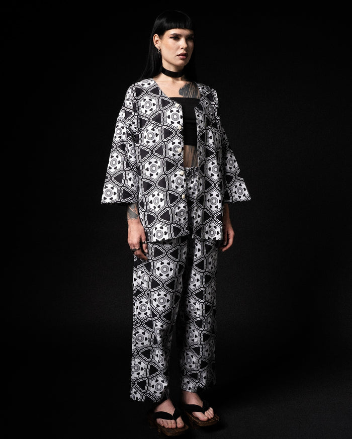 GOTCH JINJYA TRIBAL SHIRT - BLACK/WHITE