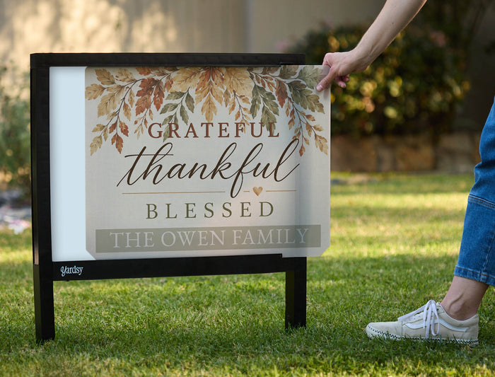 Grateful Thankful Blessed Custom Yardsy Sign yard sign