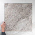 Grey Valerie Travertine Look Tile P4 Tech Grip Porcelain 600 x 600 - The Blue Space