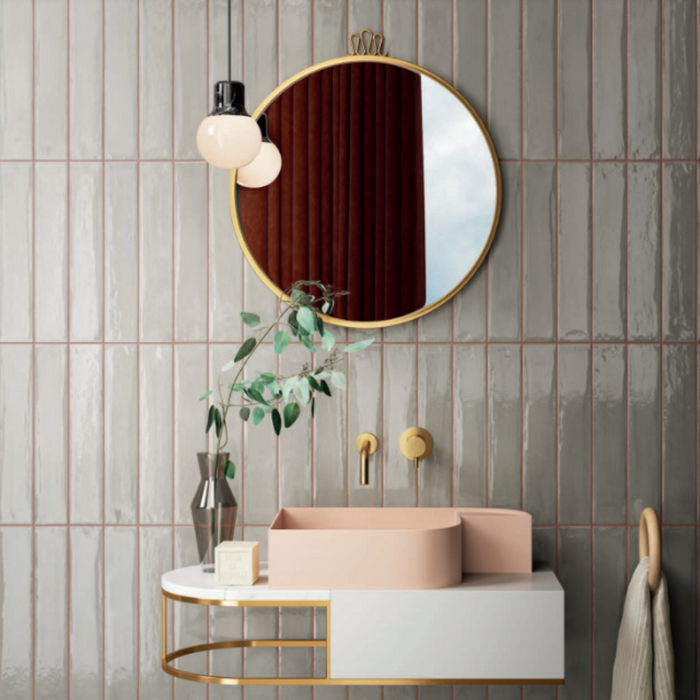 Lifestyle PatteGrigio Theo Subway Tile 75 x 400mm Italian Porcelain  - The Blue Space