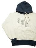 GS2429972 S.S.C. TWO TONE HOODIE - OFF WHITE/NAVY
