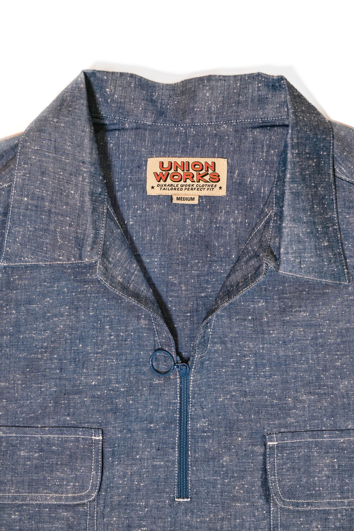HALF ZIP WORK SHIRT - NEP CHAMBRAY