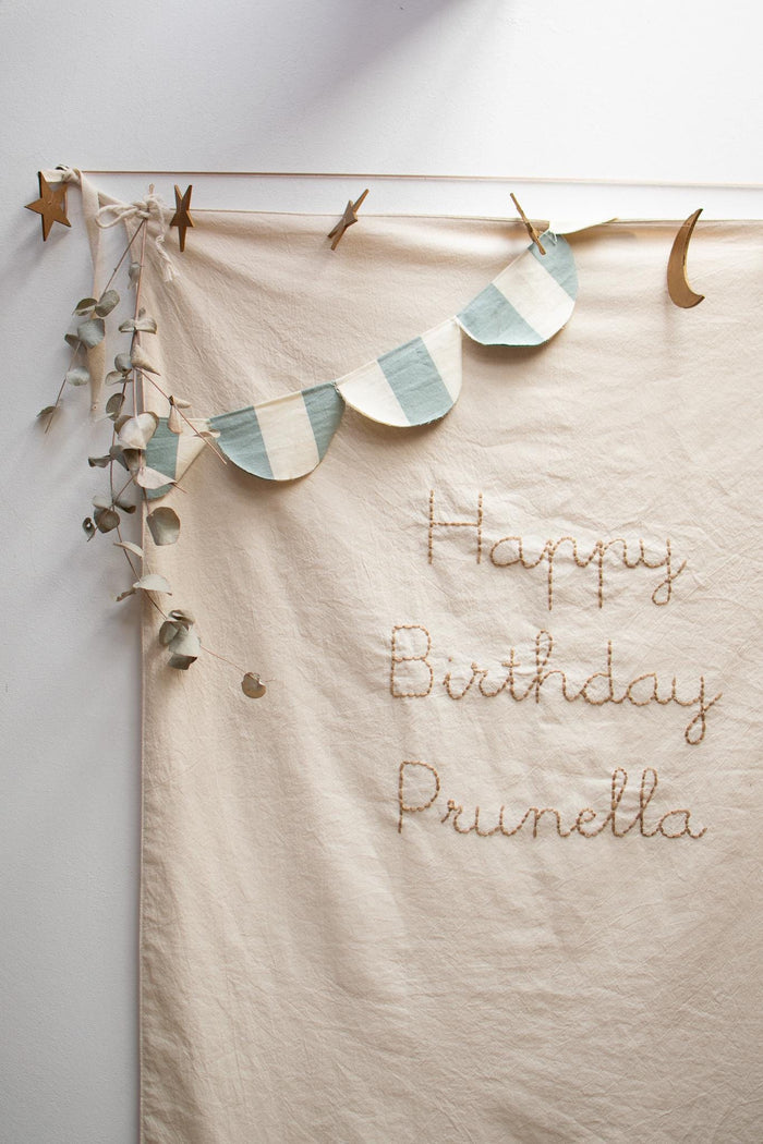 Hand Embroidered Birthday Banner