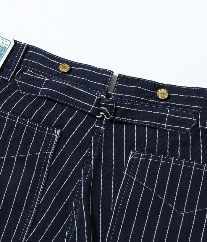 HD42499 HEADLIGHT 8oz. SPECIAL WOVEN STRIPE DENIM WAIST OVERALLS - INDIGO