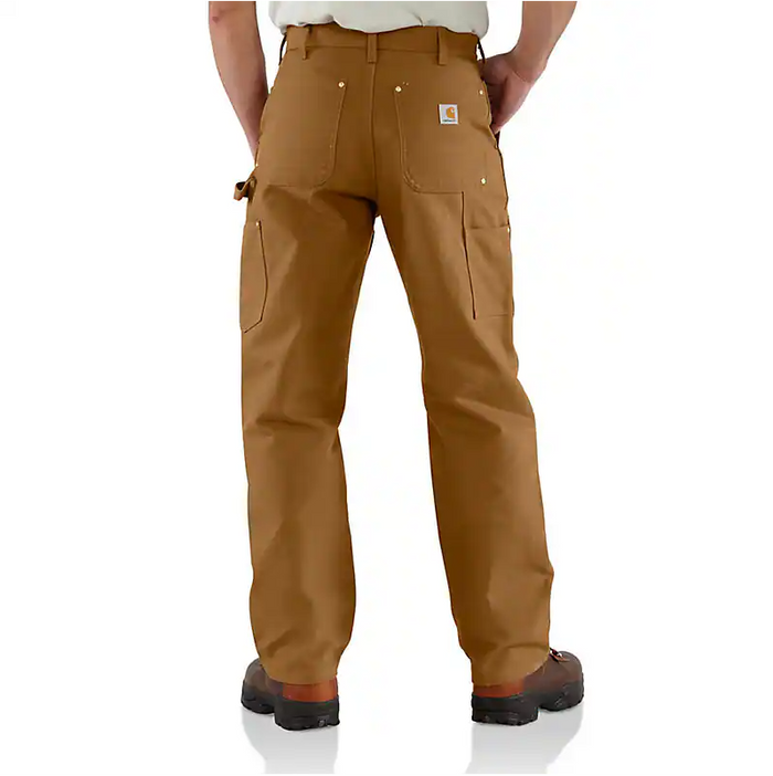 ICONIC BO1 FIRM DUCK DOUBLE-FRONT DUNGAREE WORK PANTS - CARHARTT BROWN